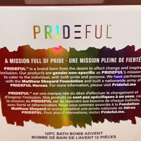Prideful 12 Pack Bath Bombs Advent Set BATH BOMBS New Pride Theme Rainbow - Picture 8 of 13